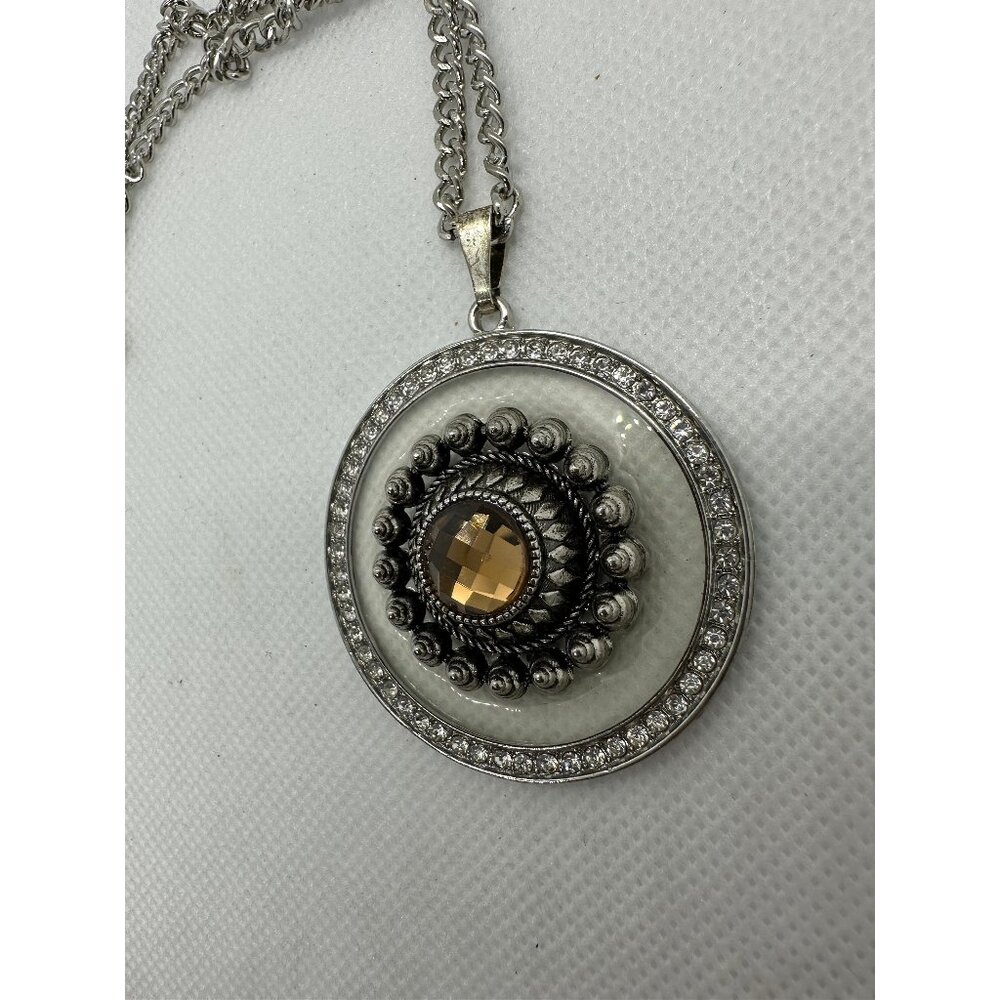 Floating Amber Rhinestone Necklace